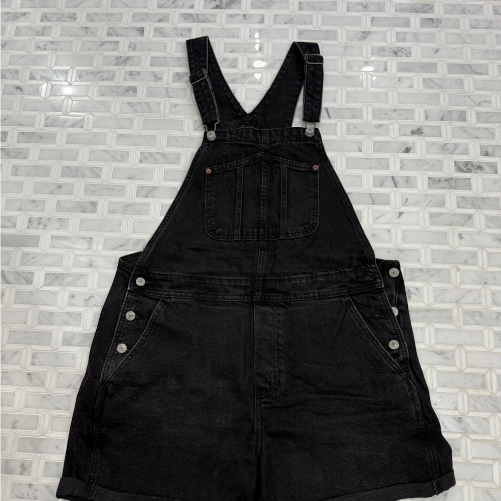 Old Navy Black Jean Shorts Overalls